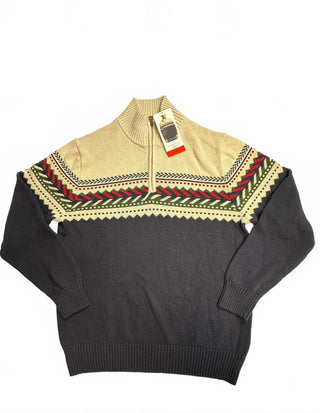 Weatherproof Vintage Mens M Holiday Sweater Zip Pullover NWT