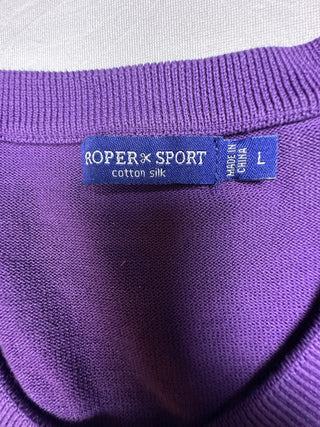 Roper&Sport Men’s Large Purple Cotton Silk Crewneck Sweater
