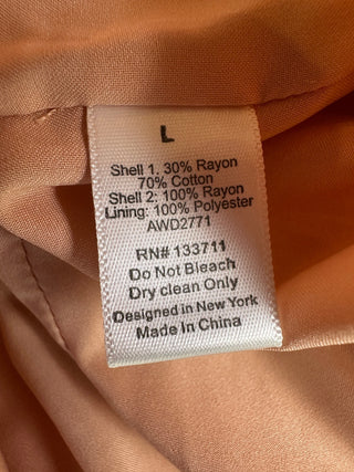 The Addison Story Peach Lace Tiered Shirt Dress Women L