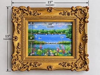Signed Original Mexican Painting Landscape Ornate Gold Frame