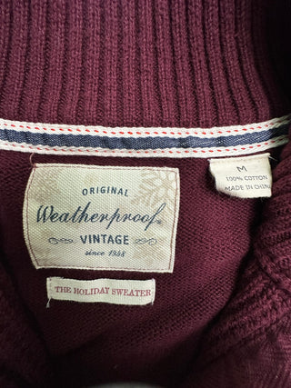 Weatherproof Vintage Men's Holiday Sweater 1/4 Zip Cotton M