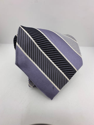 Screenplay by Martin Wong Purple and Black Striped Men's Tie