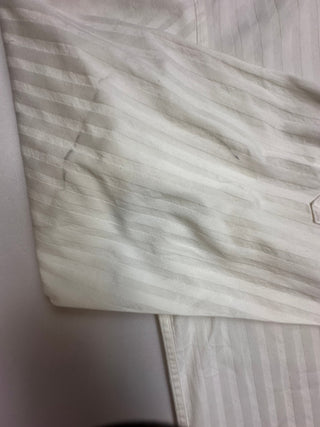 O.H.H.A Chemises Men's 17 43 White Stripe Dress Shirt Cotton