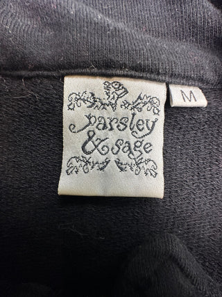 Parsley & Sage Women's Boho Aztec Zip Jacket Black M
