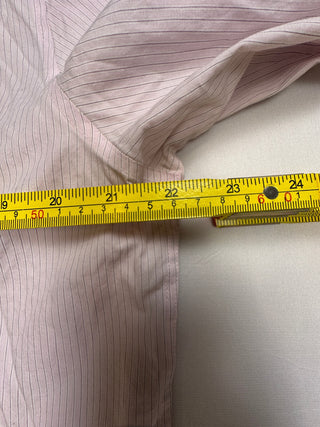 Calvin Klein Men's L Pink Pinstripe Non Iron Dress Shirt