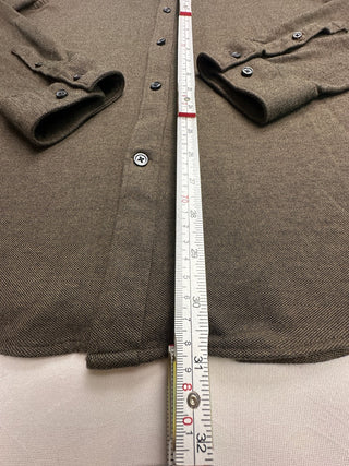 Express Men's M Brown Textured Long Sleeve Button Up Shirt
