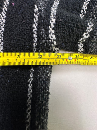 Black Gray Striped Baja Hoodie Mexican Poncho Pullover