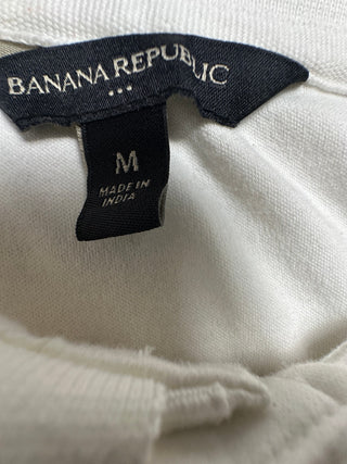 Banana Republic Men's White Polo Shirt Medium