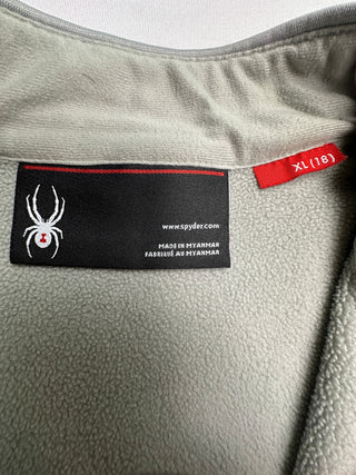 Spyder Gray Fleece Jacket Kids XL 18 Orange Zip Full Zip