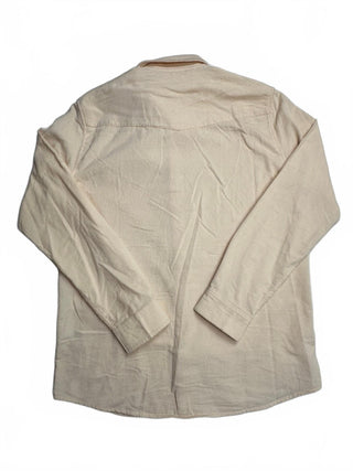 Criquet Men's L Cream Corduroy Pearl Snap Western Shirt