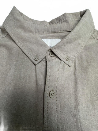 Brunswick Mens XL Beige Oxford Button Down Shirt Long Sleeve