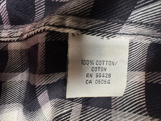 Bugatchi Uomo Men's Large Black and White Plaid Shaped Fit