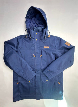 Columbia Interchange Omni-Tech Blue Hooded Jacket L NWOT