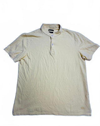Massimo Dutti Yellow Extrafine Pique Polo Shirt Short Medium