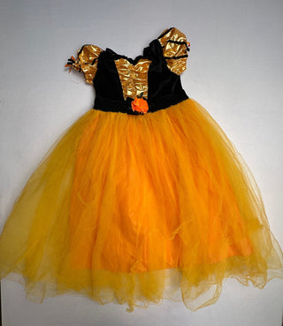 Girls Halloween Witch Costume Dress Orange Black Size 4-5T