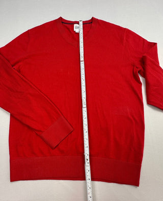 GAP Men's Red V-Neck Cotton Sweater Size M