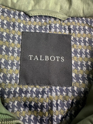 Talbots Olive Green Quilted Jacket Women's Zip Snap Pockets