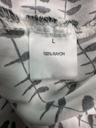 Jane + Delancey Bird Print Button Down Shirt Womens L Rayon