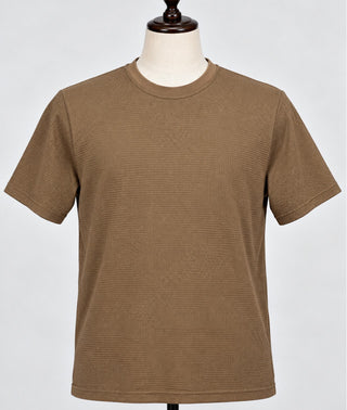 Original Deluxe Supply Men's Brown Short Sleeve Waffle Knit