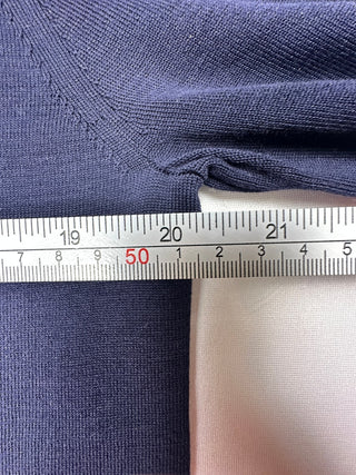Proper & Sport Men's Navy Cotton Silk V-Neck Sweater Medium
