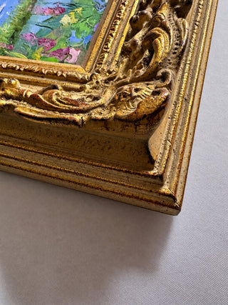 Signed Original Mexican Painting Landscape Ornate Gold Frame