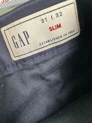 GAP Men’s Slim Chino Pants 31x32 Navy Blue Flat Front Casual