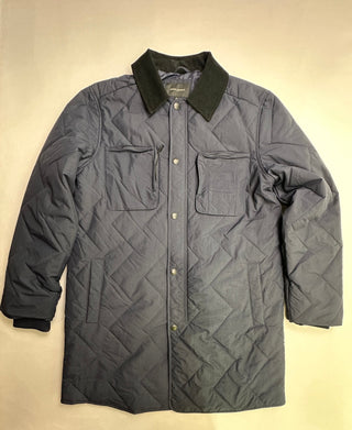Banana Republic Long Quilted Herringbone Navy Jacket Large