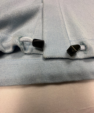 Creme de Silk Mens Large Light Blue Knit Zip Jacket Cardigan