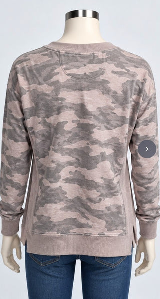 90 Degree By Reflex Women's M Camo Crewneck Sweatshirt