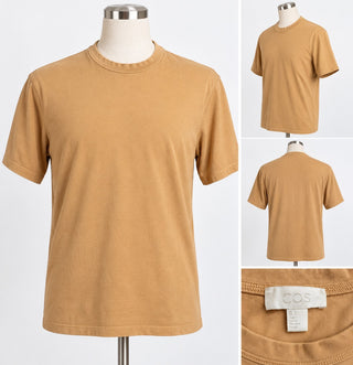 COS Men's L Tan Beige Crew Neck Short Sleeve T-Shirt