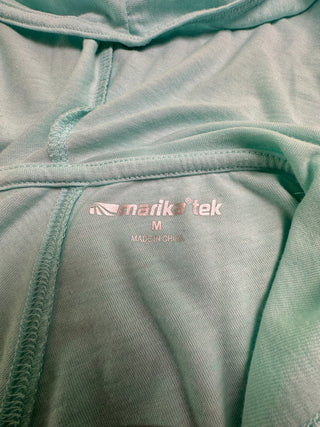 Marika Tek Womens M Mint Green Ruched Hooded Tunic Top