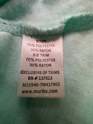 Marika Tek Womens M Mint Green Ruched Hooded Tunic Top