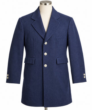 Wah Maker Frontier Navy Blue Wool Blend Mens Overcoat — 42
