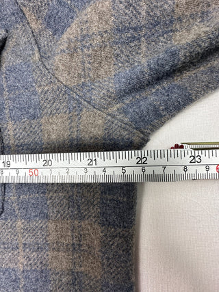 7Diamonds Soft Stretch Medium Blue and Beige Plaid Button-2