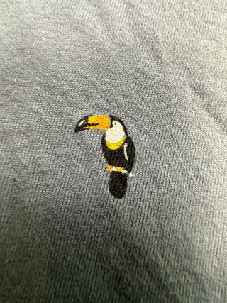 Old Navy Men's Medium Gray Toucan Embroidered V-Neck T-Shirt