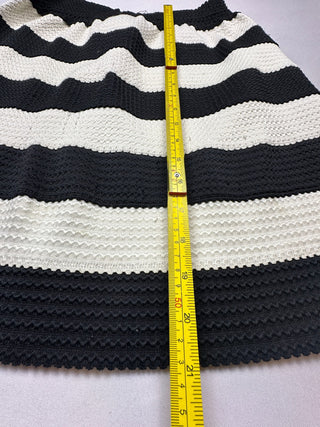 DownEast Black and White Striped Textured Skirt Women’s S