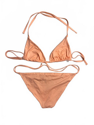 BECCA Rebecca Virtue Peach Triangle Tie Bikini 2 Piece Set