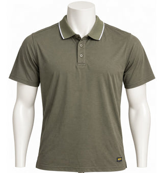MIER Men's Olive Green Performance Polo Shirt Short Sleeve