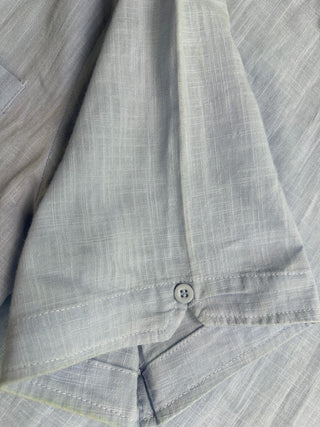 Men's Light Blue Short Sleeve Button-Up Shirt Chest Pocket