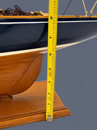 Large Vintage Handmade Wooden Model Sailboat Yacht 45" Long 61" Tall w/ Stand