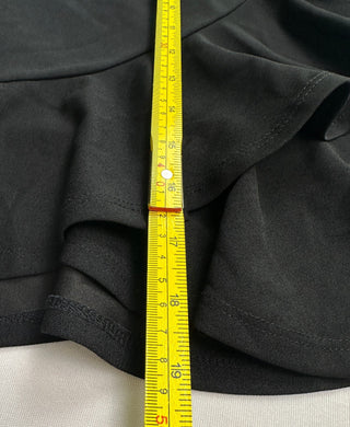 SHEIN Black Mini Skirt with Ruffle Hem, Size M, Polyester