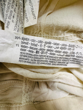 Zara Cream Raw Hem Straight Leg Jeans Women US 2 EUR 34