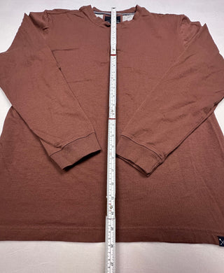 MBX Premium Goods Men's Long Sleeve Henley Shirt Size M Rust