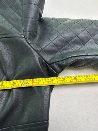 GUESS Black Faux Leather Quilted Moto Jacket Women’s M