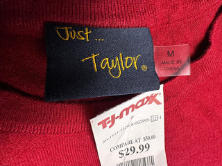 Just Taylor Red Asymmetric Sweater Dress Cutout NWT Size M