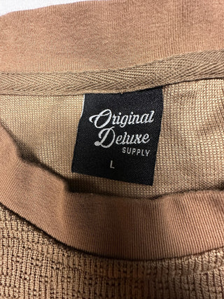 Original Deluxe Supply Men's Brown Short Sleeve Waffle Knit