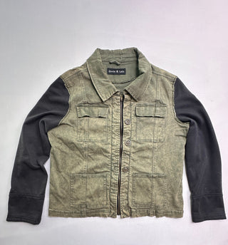 Ookie & Lala Olive Utility Jacket Black Sleeves Women’s