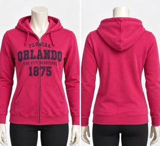 Form 40 Pink Orlando Florida Zip-Up Hoodie Sweatshirt XL