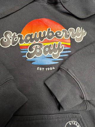 Strawberry Bay Black Graphic Pullover Hoodie Size S