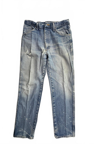 Rustler Mens Jeans 34x32 Distressed Faded Blue Denim Vintage
